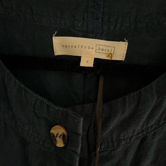 NWT navy linen button up jumpsuit - Picture 4 of 10